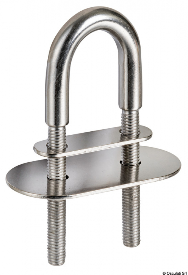 U-bolt AISI316 90mm w/two plates 43x13 mm tread M 6mm