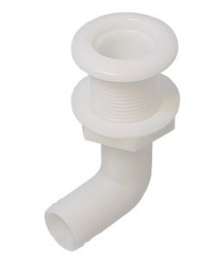 Water outlet - entrance Ø29mm 90 ° degrees - white ABS