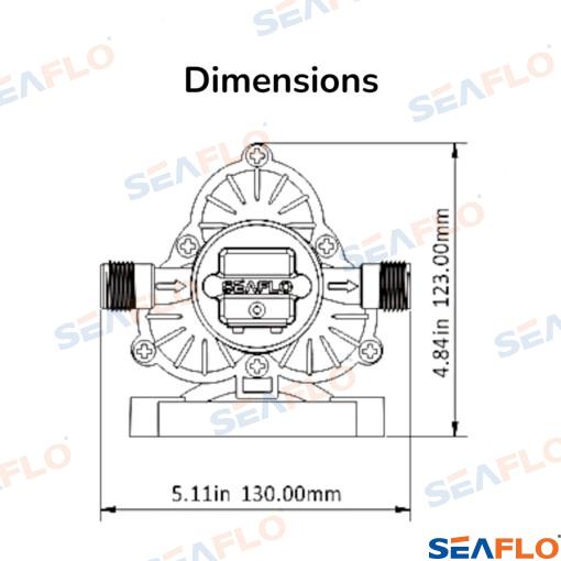 Мембранный насос для пресной воды серии 33 12 В 11,6 л / мин 3,1 бар 45psi
