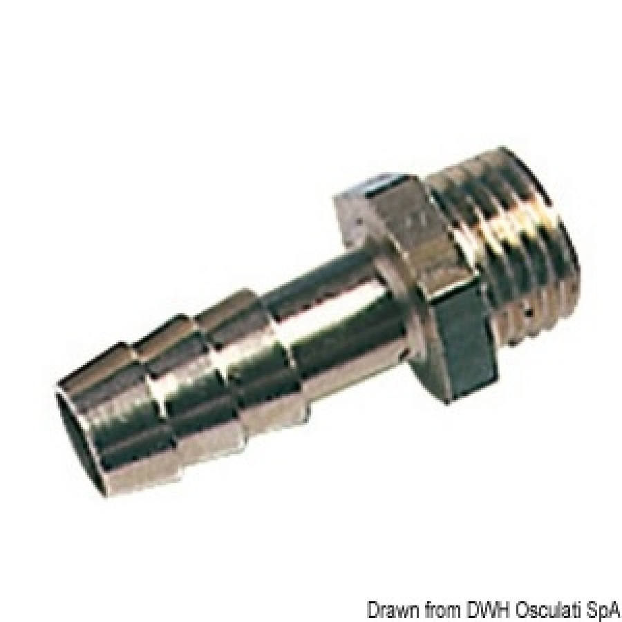 Hose fitting w/hose adaptor 10 mm brass