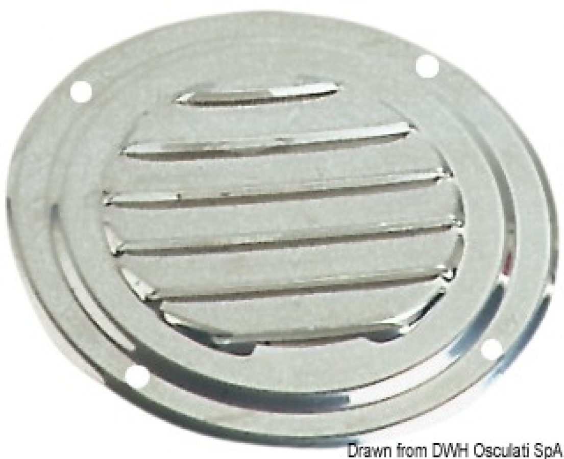 Round lowred vent polished SS Ø 102 mm