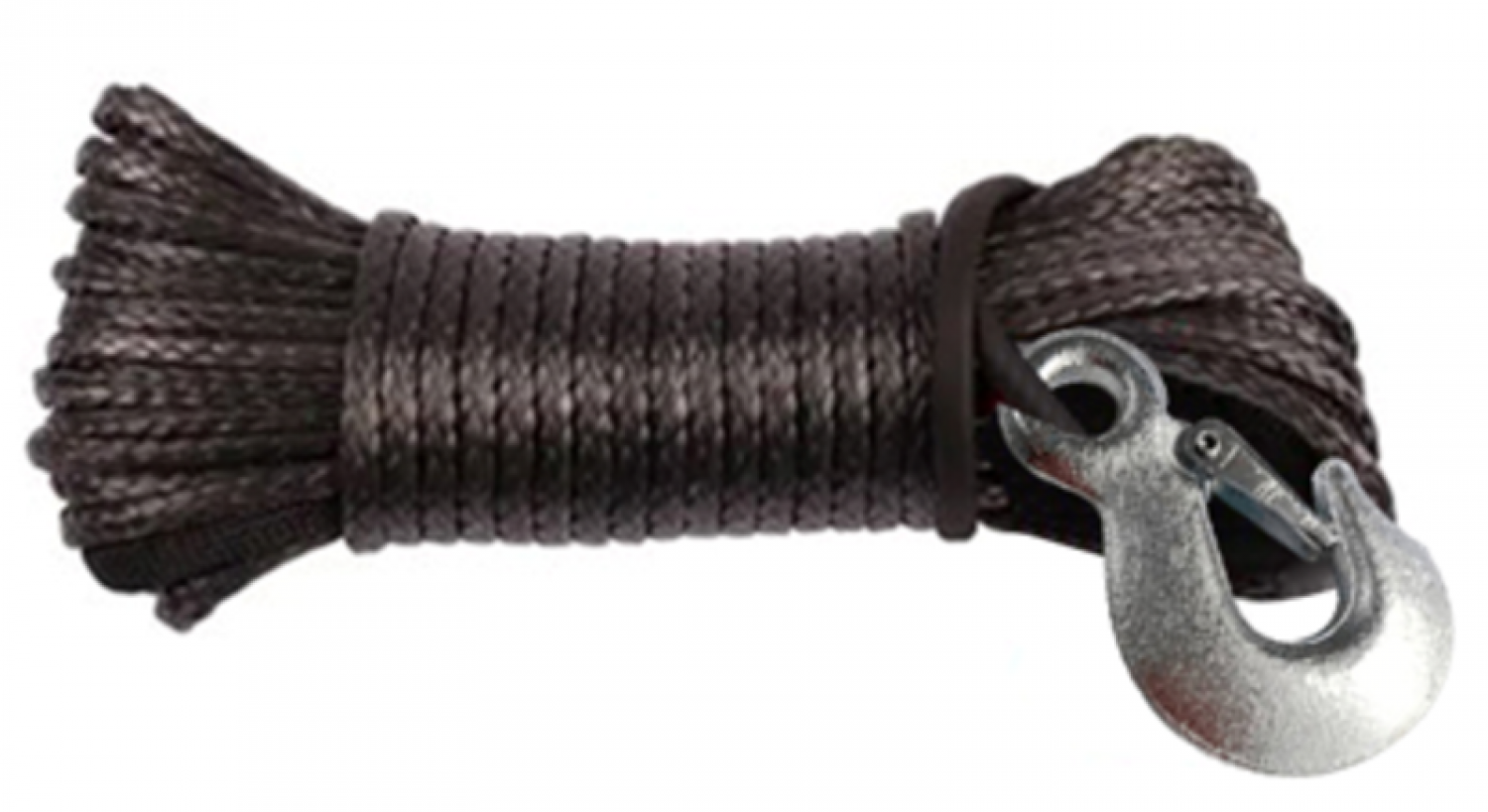 Winch rope d.6mm Length 20m - black with hook - up to 5000kg