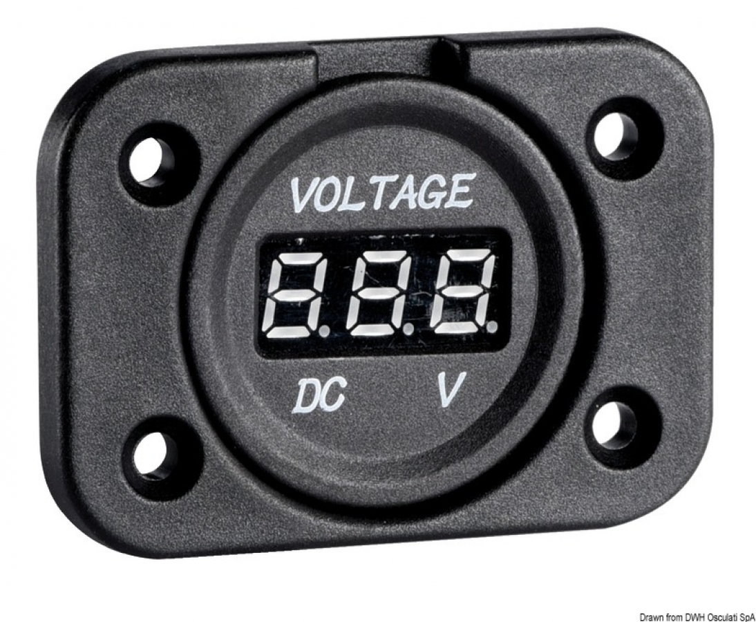 Digital voltmeter 8-32 V recess mounting 58x45mm