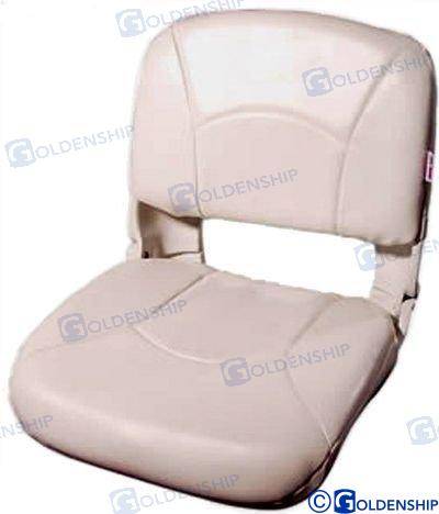 folding seat with white cushion